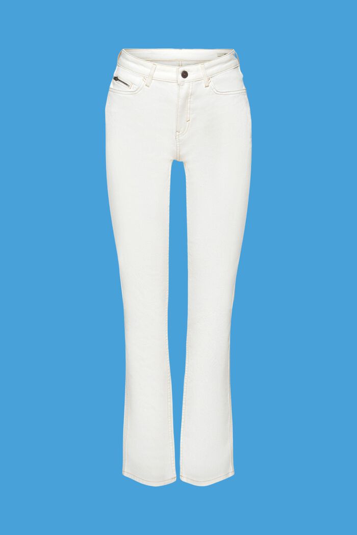 Jeans med høj talje og lige ben, OFF WHITE, detail image number 6