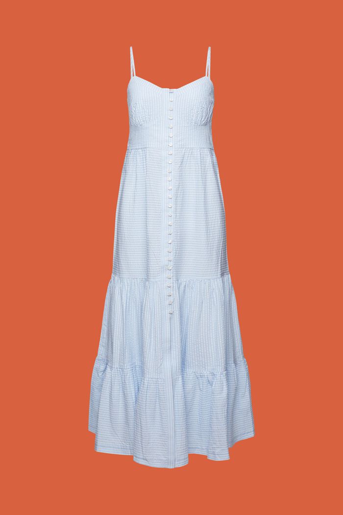 Lagdelt maxi-kjole med knapper på fronten, LIGHT BLUE, detail image number 6