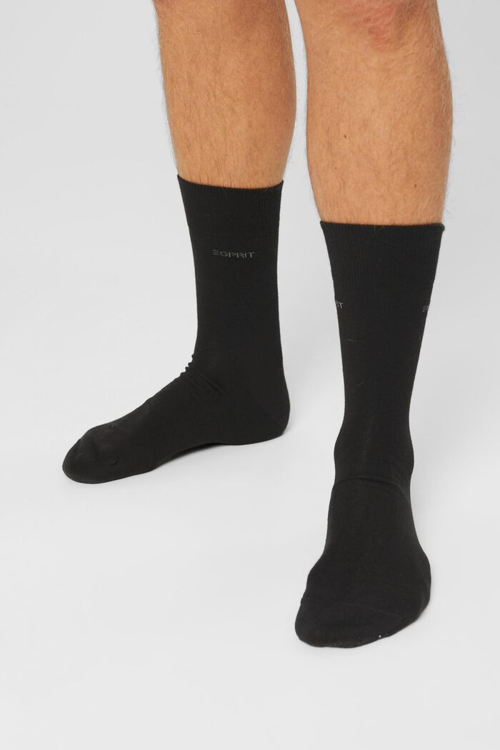 Pakke med 10 par sokker, økologisk bomuldsblanding, BLACK, detail image number 1