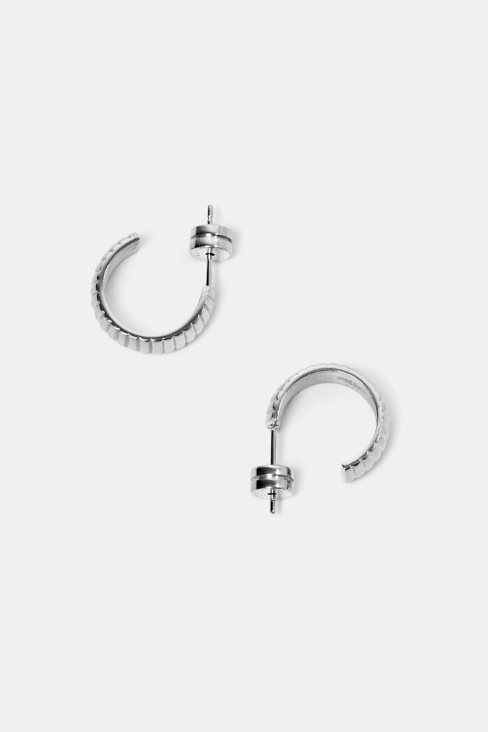 Små hoop-øreringe, rustfrit stål, SILVER, detail image number 0