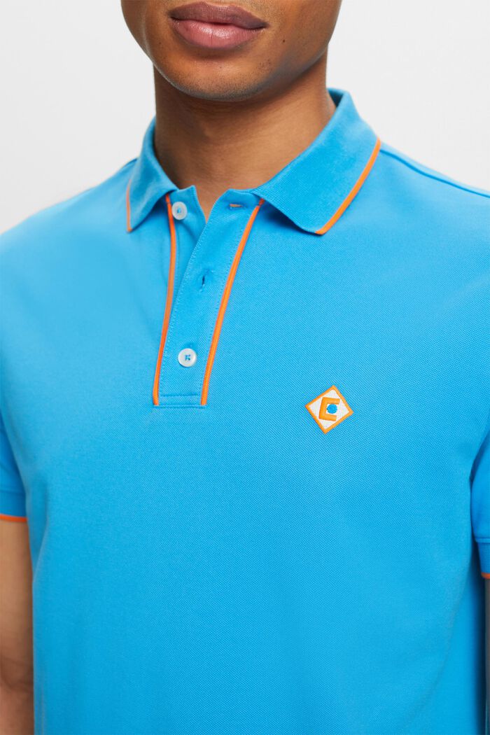 Polo-T-shirt med logo, BLUE, detail image number 2