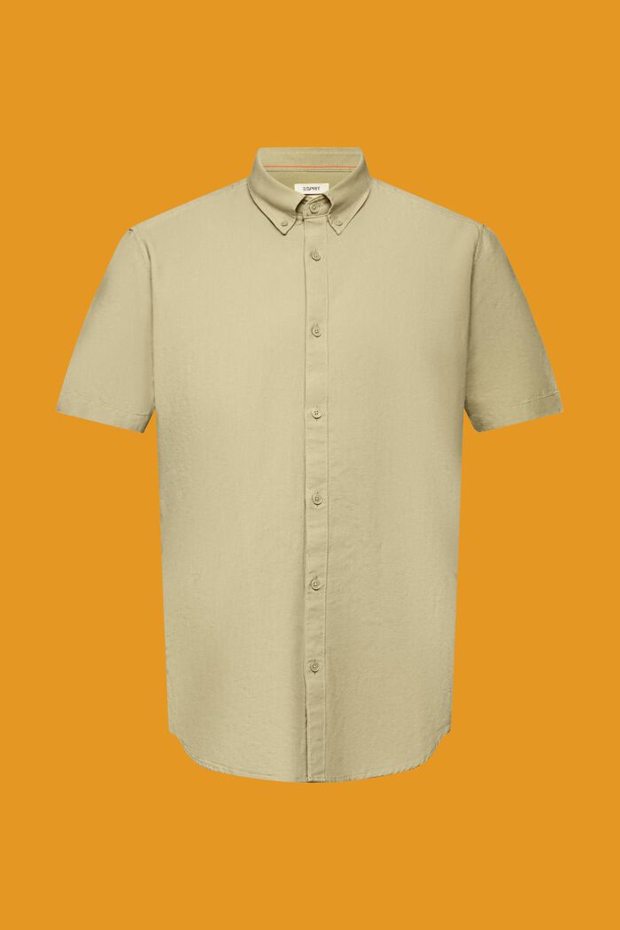 Button down-skjorte i bomuld, LIGHT GREEN, detail image number 5