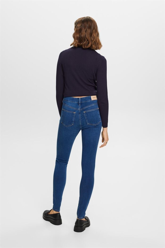 Skinny jeans med høj talje, BLUE MEDIUM WASHED, detail image number 3