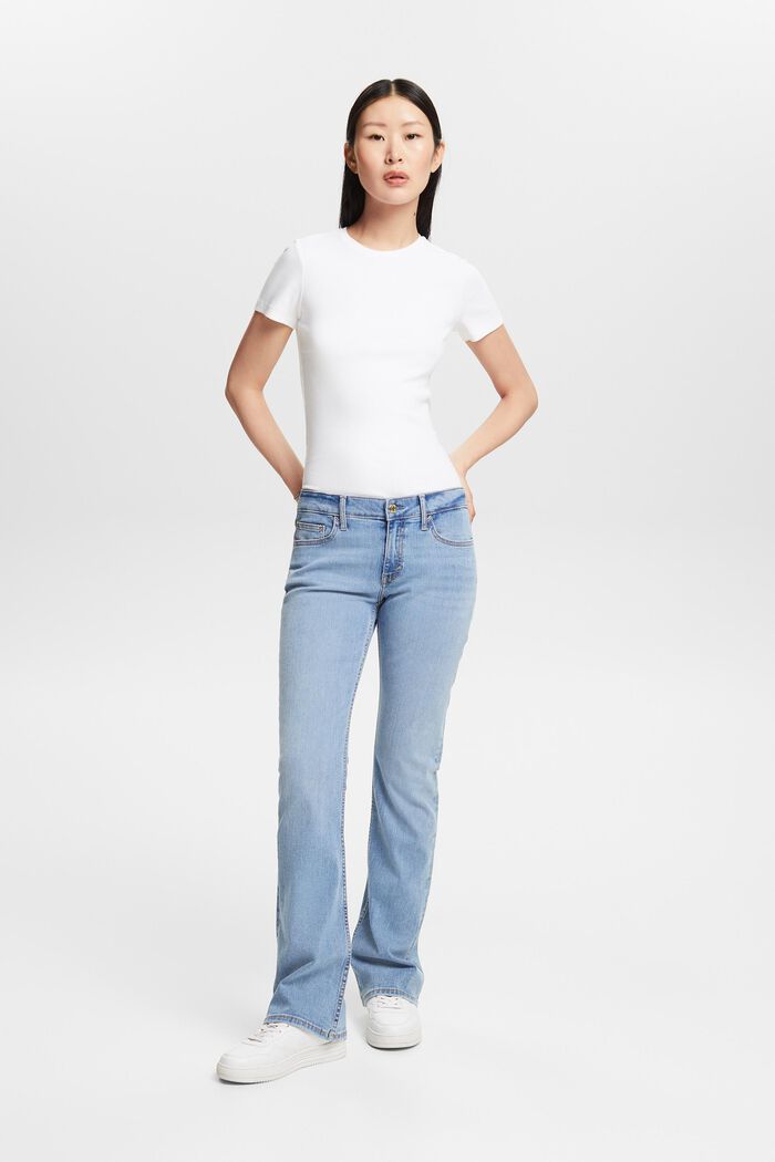 Bootcut-jeans med mellemhøj talje, BLUE LIGHT WASHED, detail image number 5