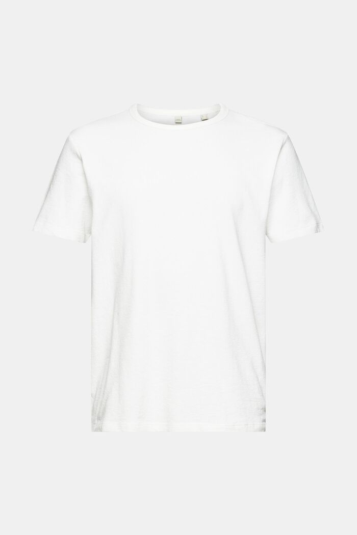 T-shirt af jersey med struktur, OFF WHITE, overview