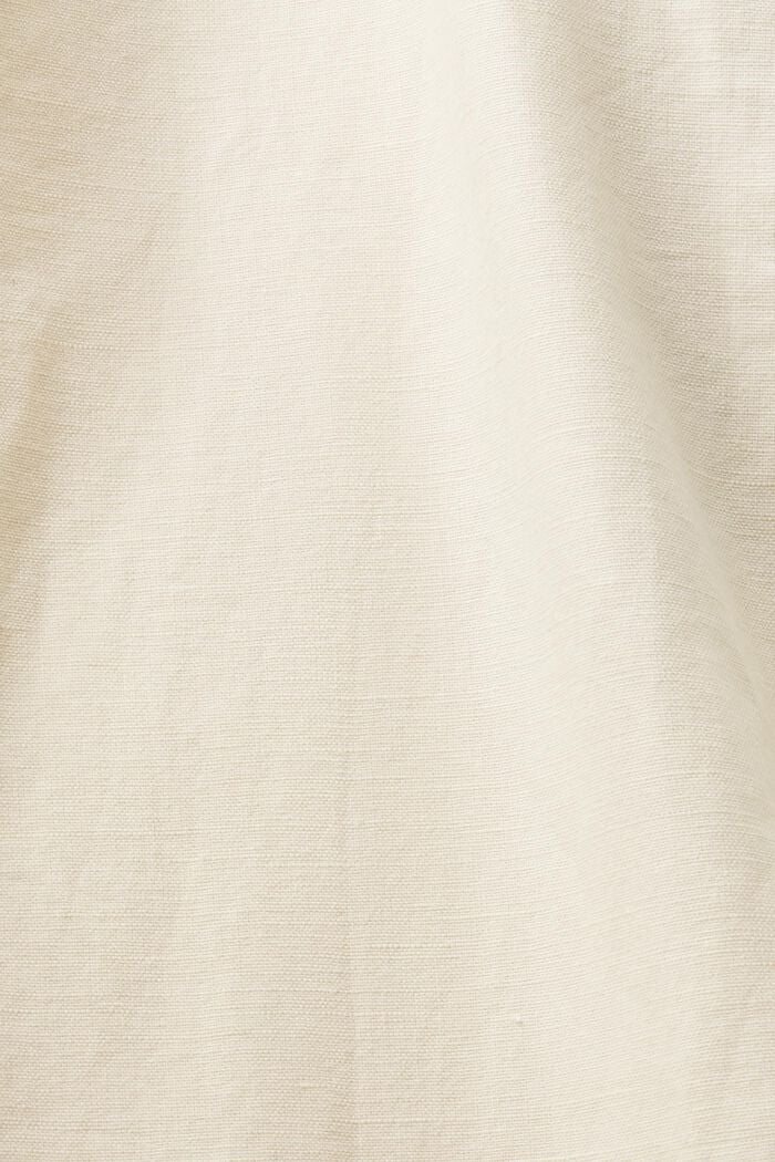 Korte culottebukser i hør-bomuld, CREAM BEIGE, detail image number 6