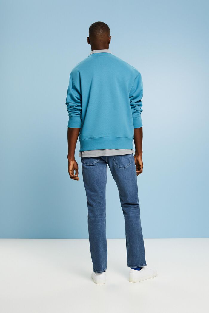 Slim jeans med mellemhøj talje, BLUE MEDIUM WASHED, detail image number 2