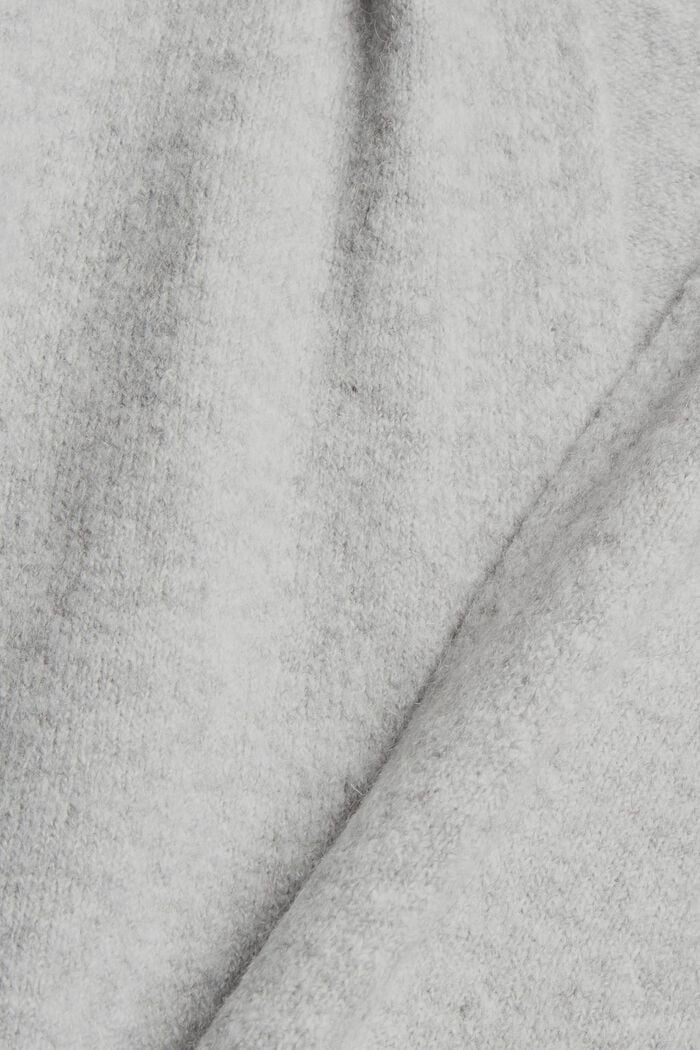 Med uld: lang cardigan uden åbning, LIGHT GREY, detail image number 4