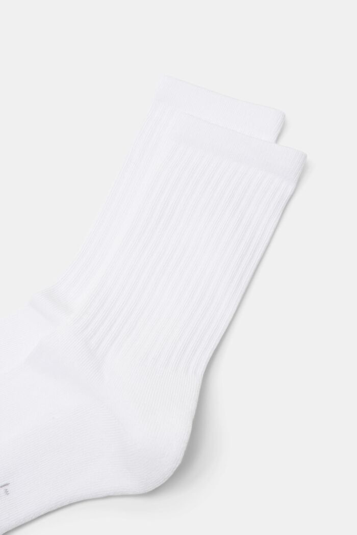 2-pak ribbede sokker, WHITE, detail image number 2