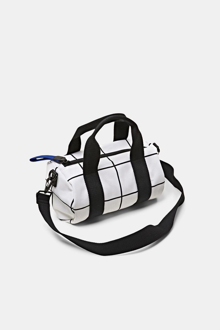 Duffle-taske med logo og gittertryk, OFF WHITE, detail image number 3