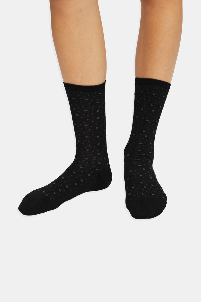 Pakke med 2 par sokker, økologisk bomuld, BLACK, detail image number 2