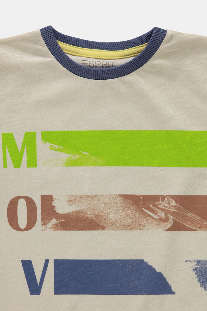 T-shirt med print, 100% bomuld, CREAM BEIGE, detail image number 2