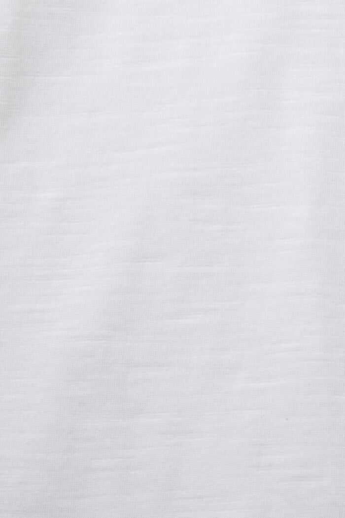 Top med lange ærmer, 100 % bomuld, WHITE, detail image number 5
