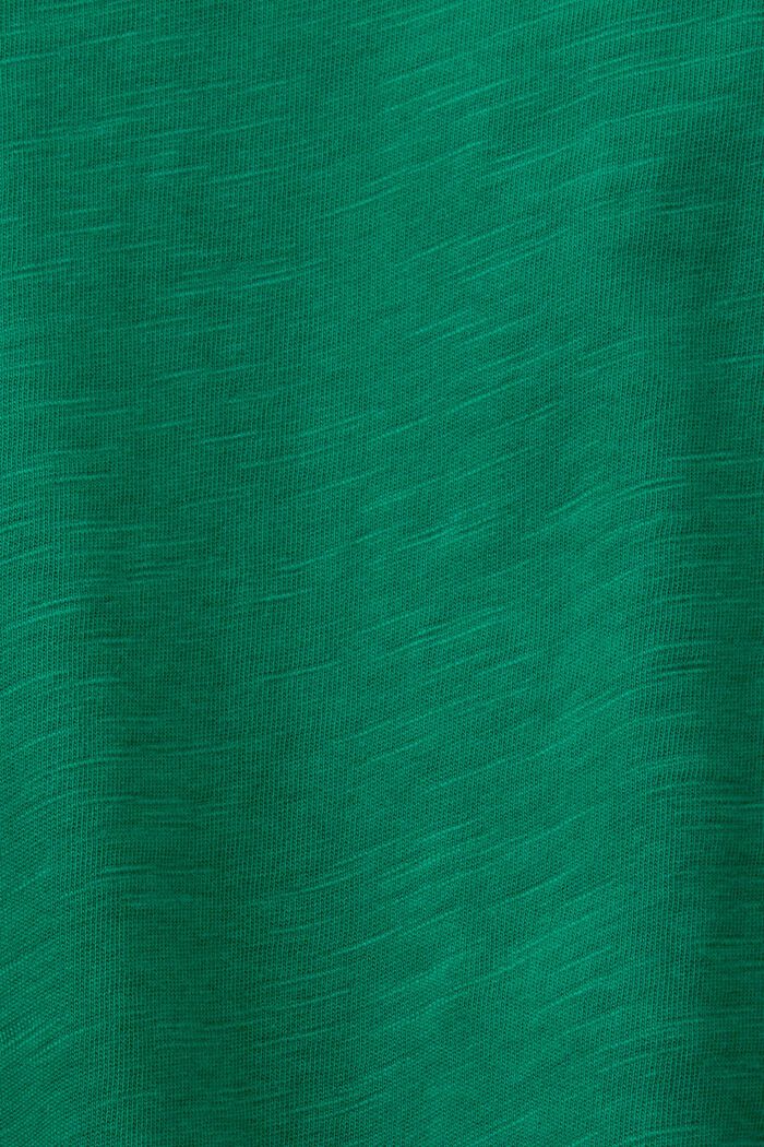 Langærmet jerseytop, 100 % bomuld, DARK GREEN, detail image number 5