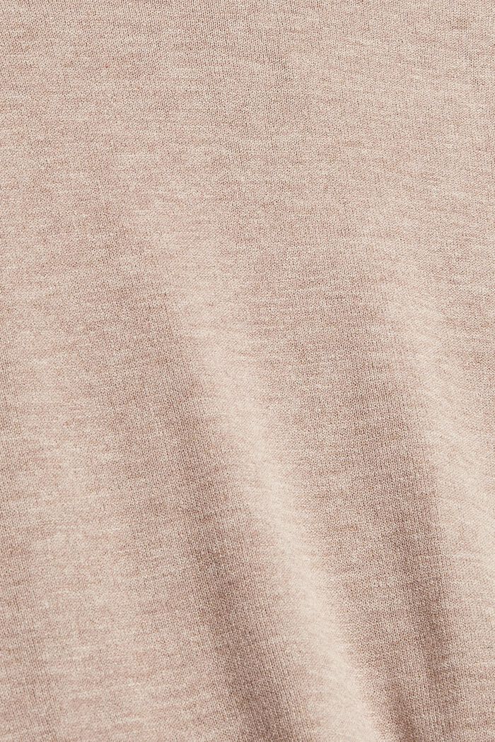 Finmasket striksweater, LENZING™ ECOVERO™, LIGHT TAUPE, detail image number 4