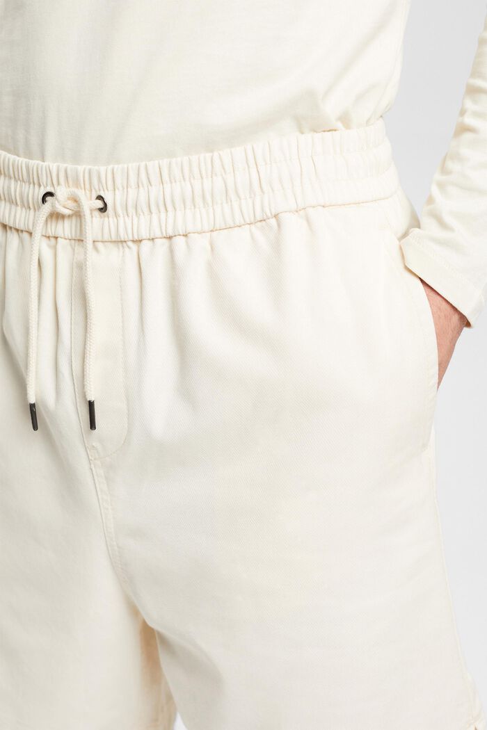 Shorts i ren bomuld med print bagpå, CREAM BEIGE, detail image number 2