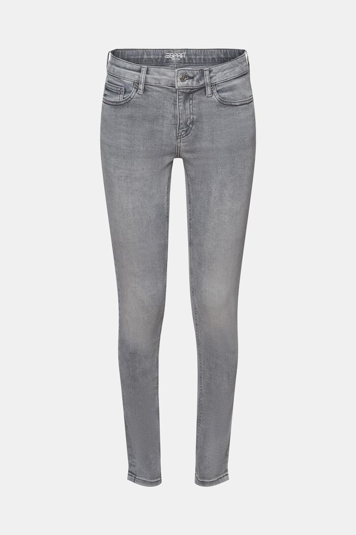 Skinny jeans med mellemhøj talje, GREY MEDIUM WASHED, detail image number 7
