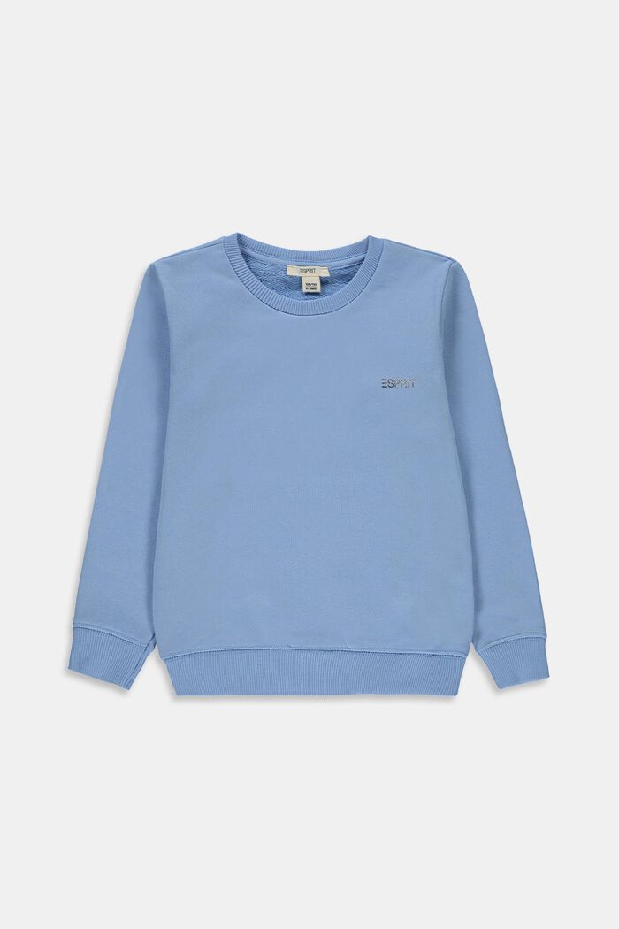 Sweatshirt med blankt logo, 100% bomuld, BRIGHT BLUE, detail image number 0