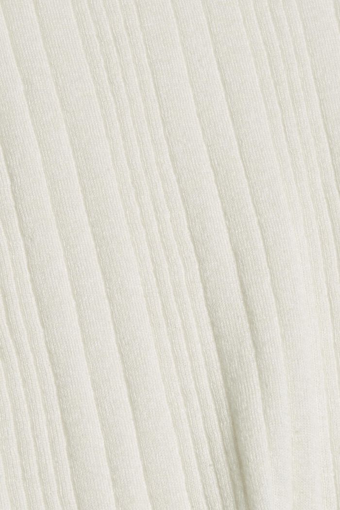 Med uld: Kortærmet pullover med struktur, OFF WHITE, detail image number 4