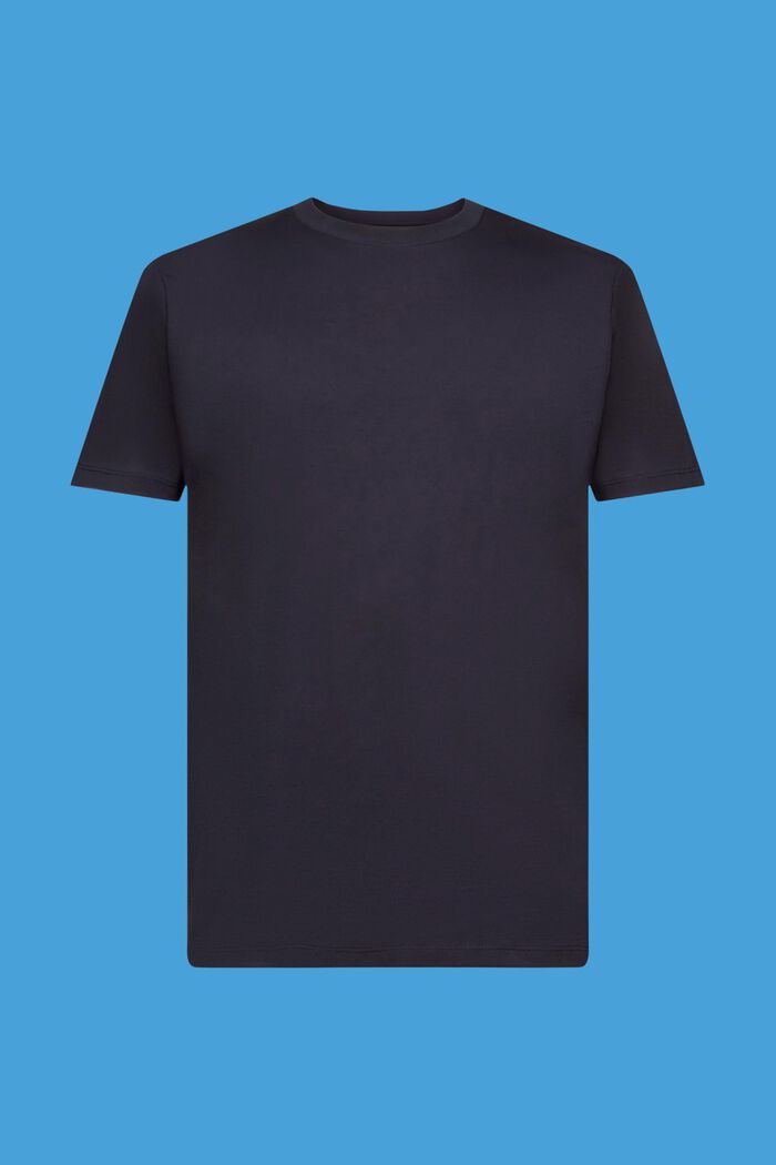 T-shirt i ren bomuld med rund hals, NAVY, detail image number 7