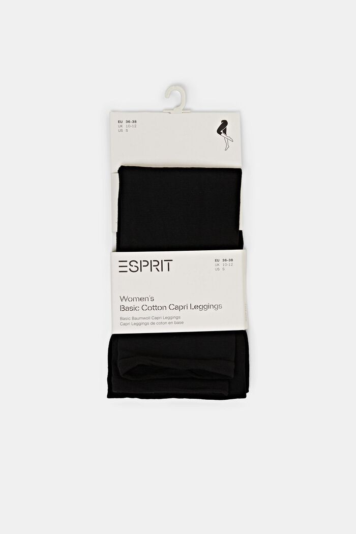 Halvgennemsigtige capri-leggings, BLACK, detail image number 0