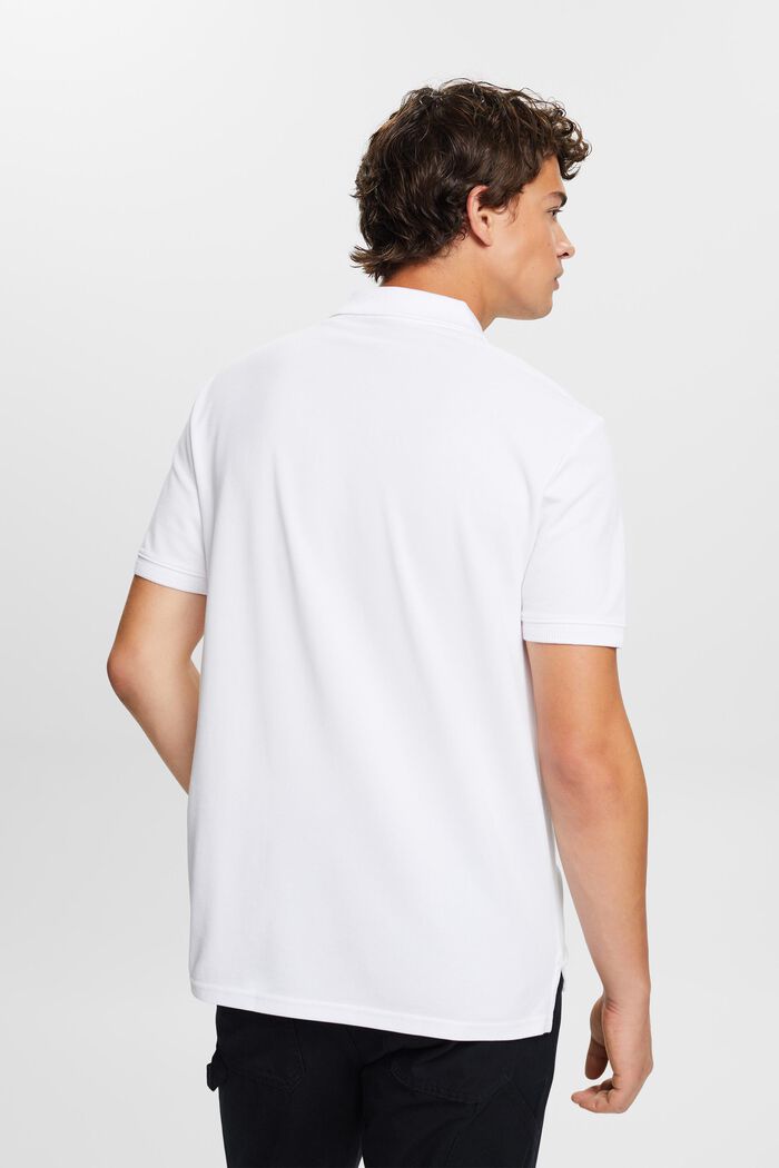Poloskjorte i pimabomuldspique, WHITE, detail image number 3