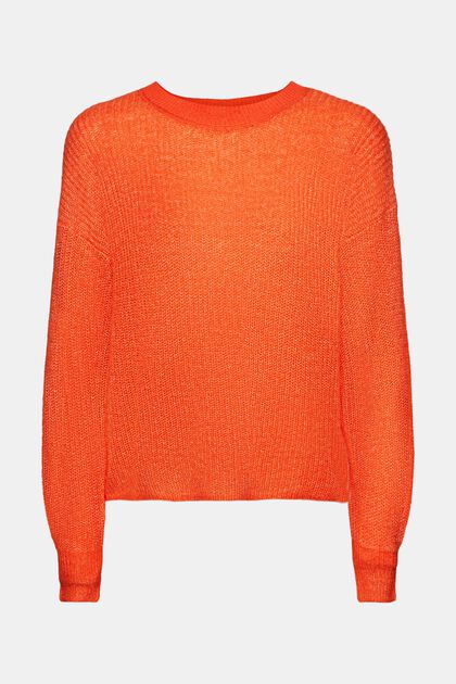 Pullover i mohairmiks, ORANGE RED, overview