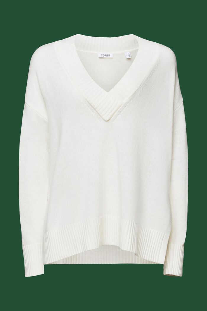 Sweater i uld- og kashmirmiks med V-hals, ICE, detail image number 6