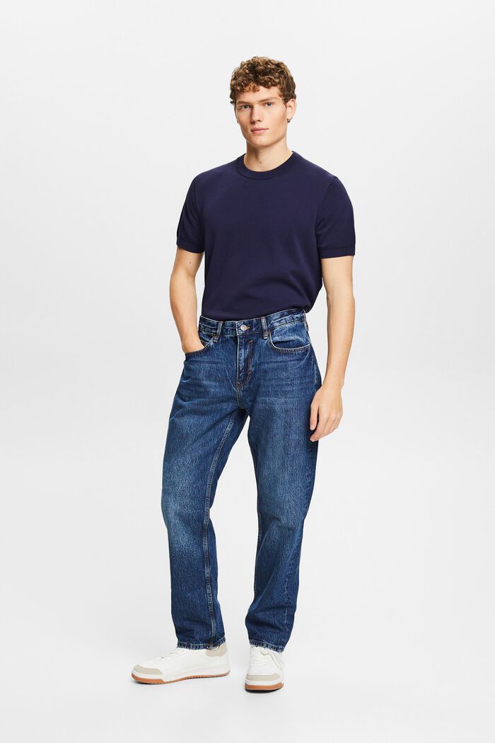 Lige jeans med mellemhøj talje, BLUE DARK WASHED, detail image number 5