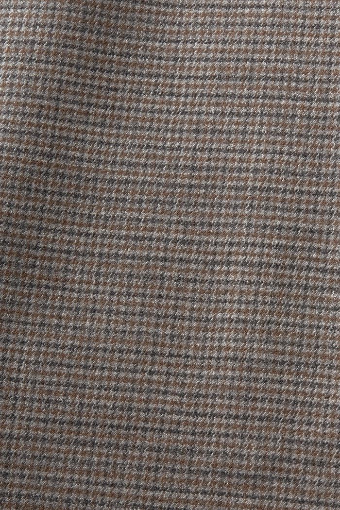 Blazer i uld med hanefjedsmønster, BROWN GREY, detail image number 5