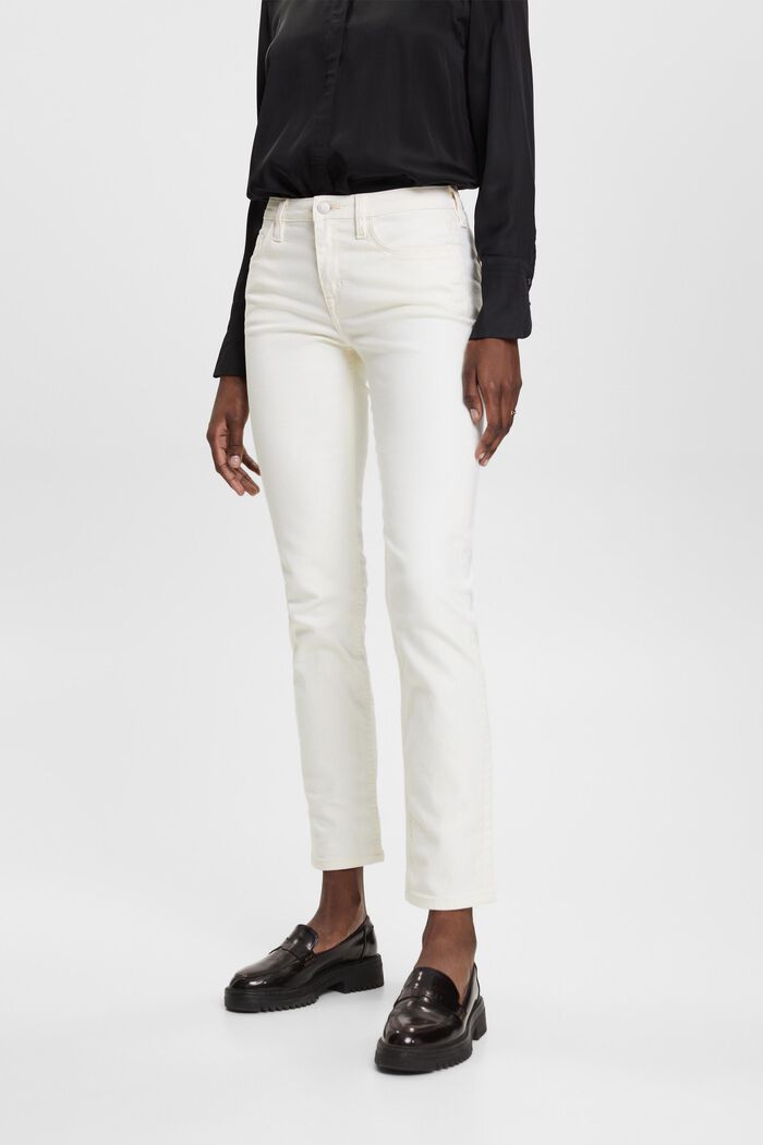Jeans med mellemhøj talje og lige ben, OFF WHITE, detail image number 0