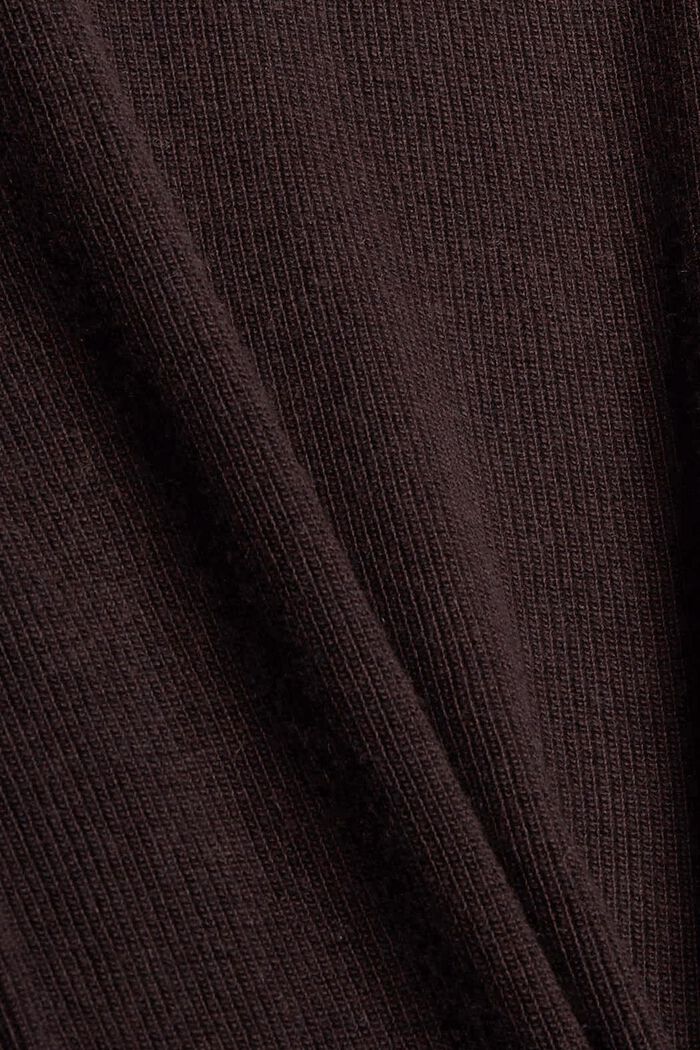 Med uld/kashmir: cardigan uden lukning, DARK BROWN, detail image number 4