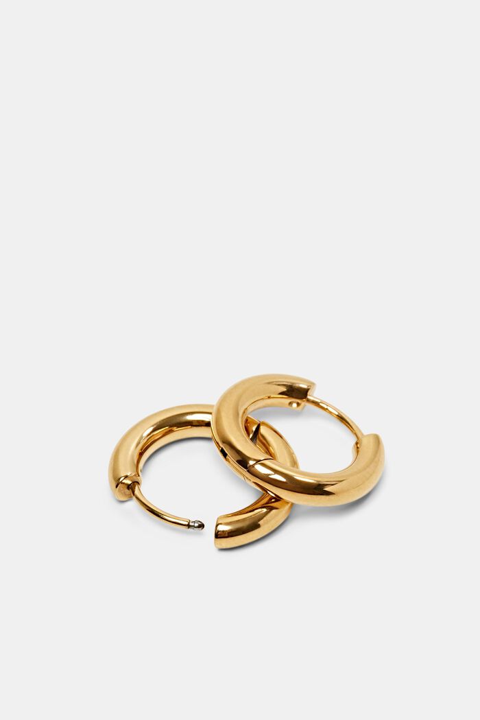 Hoop-øreringe i guldfarvet rustfrit stål, GOLD, detail image number 1