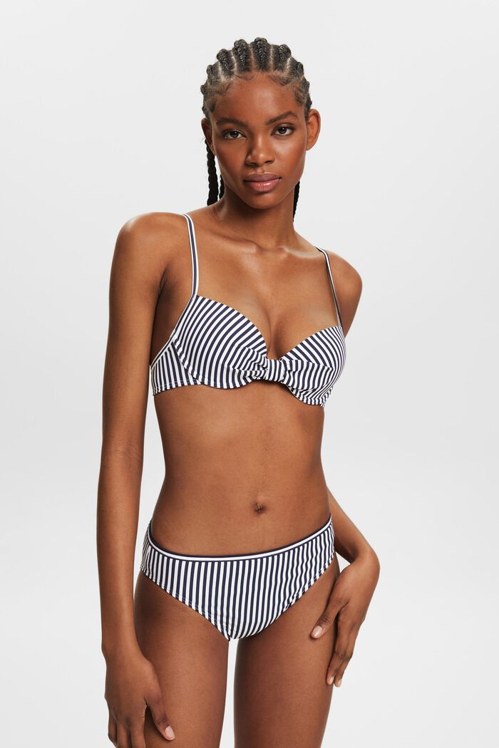 Stribet bøjle-bikinitop med polstring, NAVY, detail image number 0