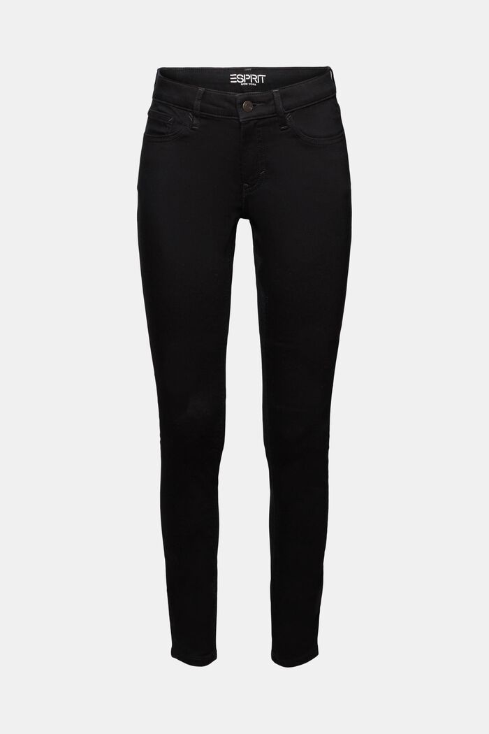 Skinny jeans med mellemhøj talje, BLACK RINSE, detail image number 6