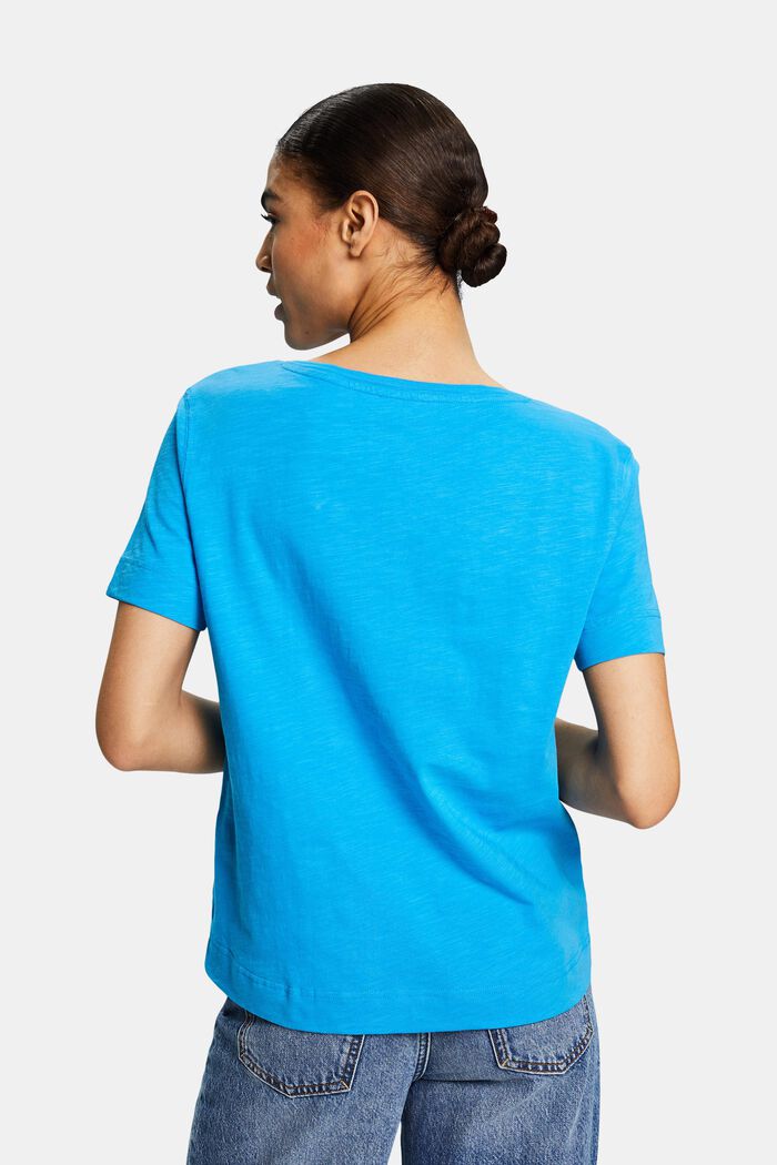 Jersey-T-shirt med V-hals, BLUE, detail image number 2