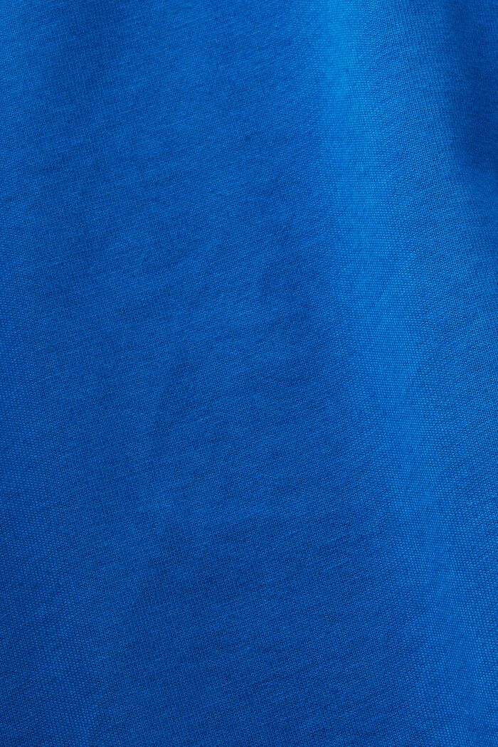 Bomulds-T-shirt med rund hals og logo, BRIGHT BLUE, detail image number 5
