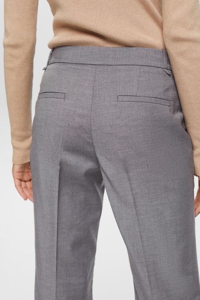BLØD ULD miks og match bukser med mellemhøj talje, MEDIUM GREY, detail image number 4