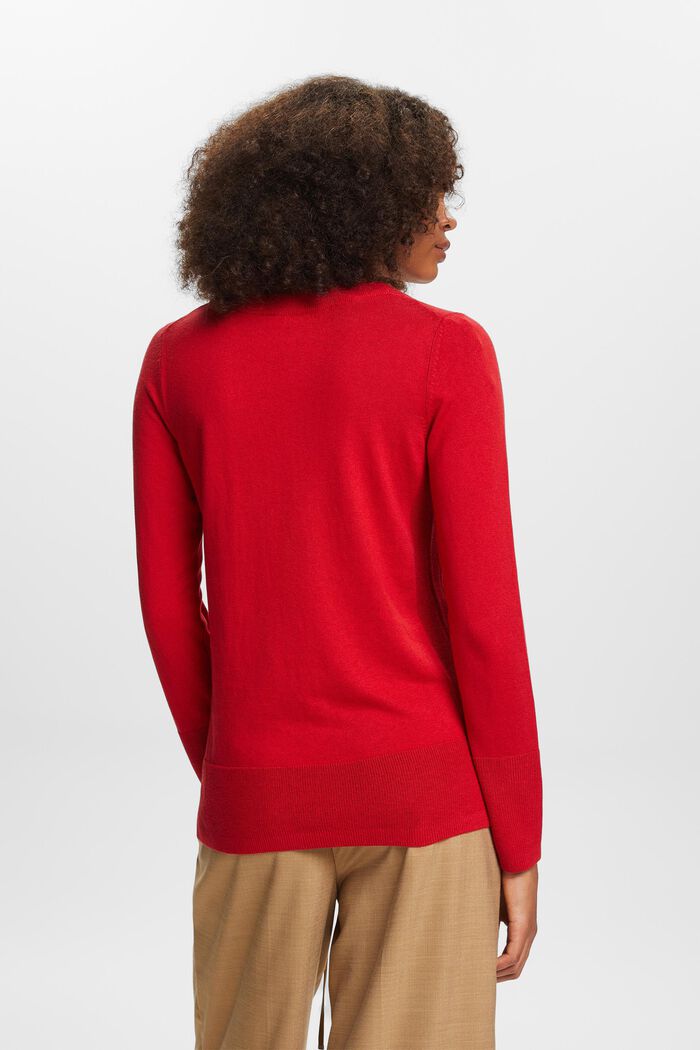 Fint vævet pullover, DARK RED, detail image number 3
