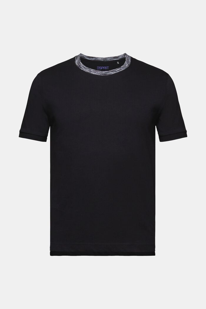 T-shirt med space dye-krave, BLACK, detail image number 5