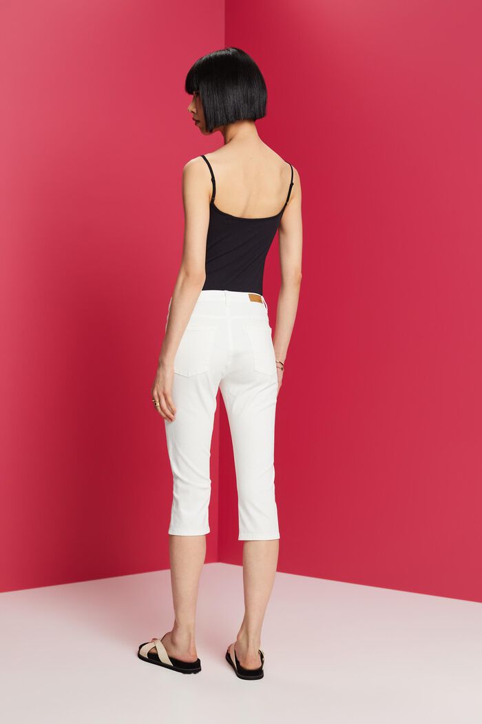 Capri-jeans med mellemhøj talje, WHITE, detail image number 3
