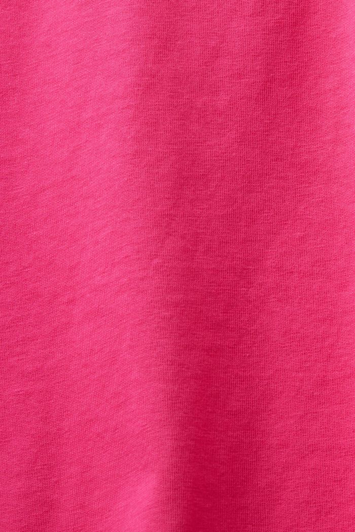 T-shirt i bomuld med rund hals, PINK FUCHSIA, detail image number 4