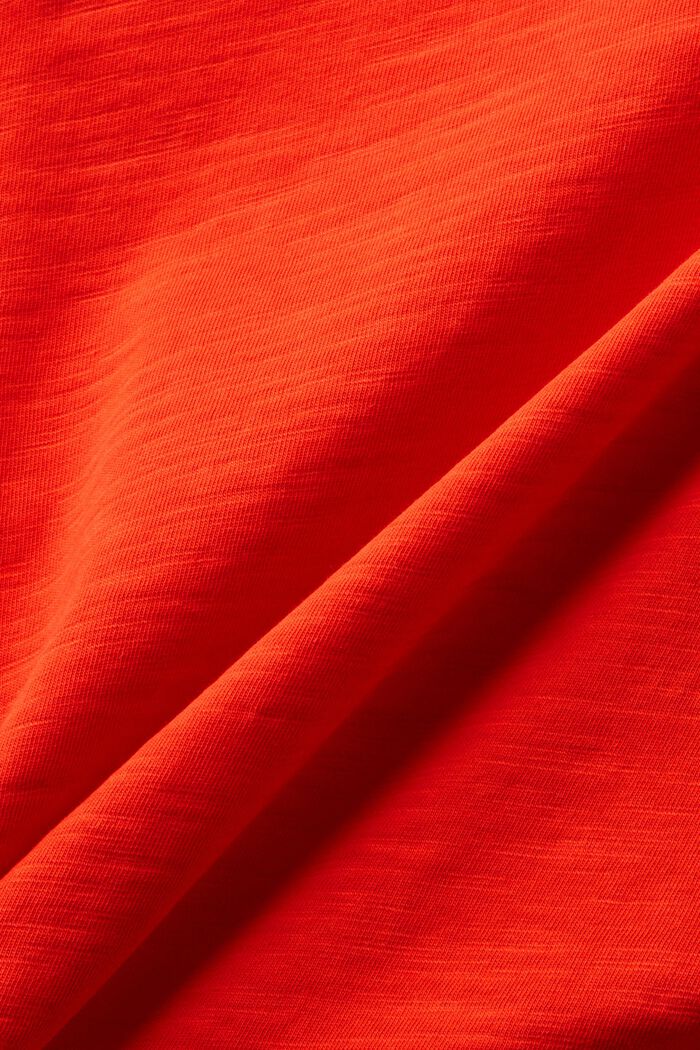 Jersey-T-shirt med V-hals, RED, detail image number 4