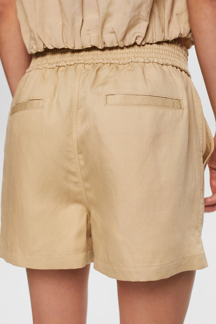 Slip-on-shorts, hørblanding, SAND, detail image number 4