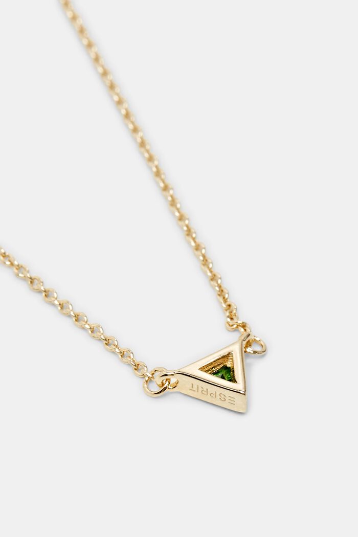 Halskæde med trekantet vedhæng, GOLD, detail image number 1