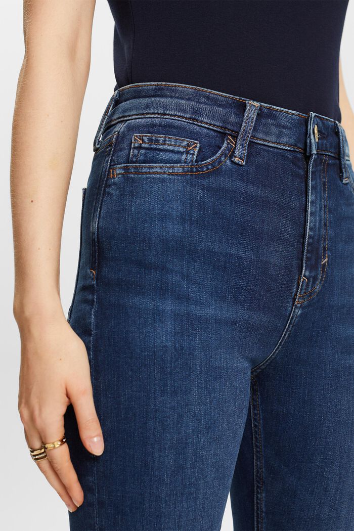 Genanvendt: bootcut-jeans med høj talje, BLUE DARK WASHED, detail image number 2