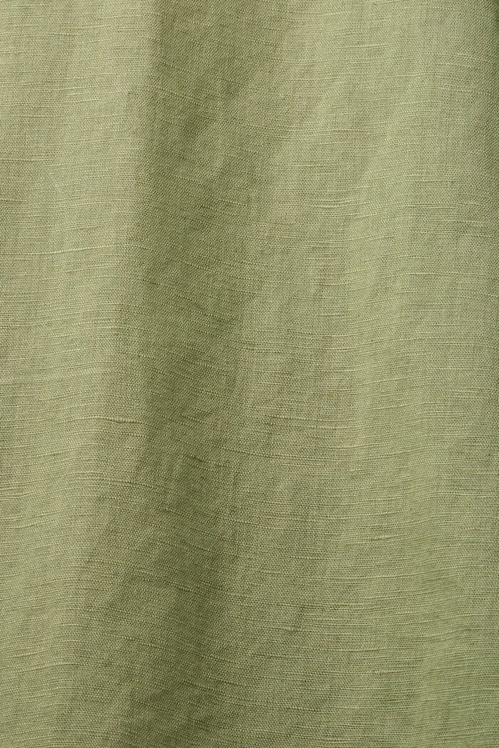 Kortærmet skjorte i hør- og bomuldsmiks, LIGHT KHAKI, detail image number 6
