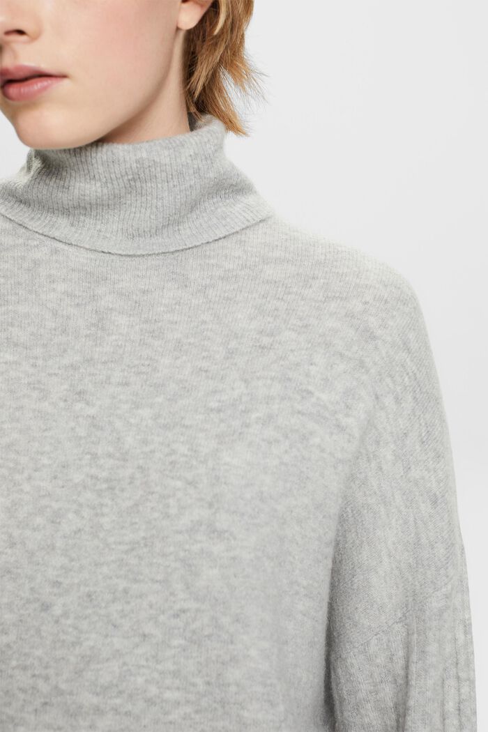 Rullekravesweater i uldmiks, LIGHT GREY, detail image number 2