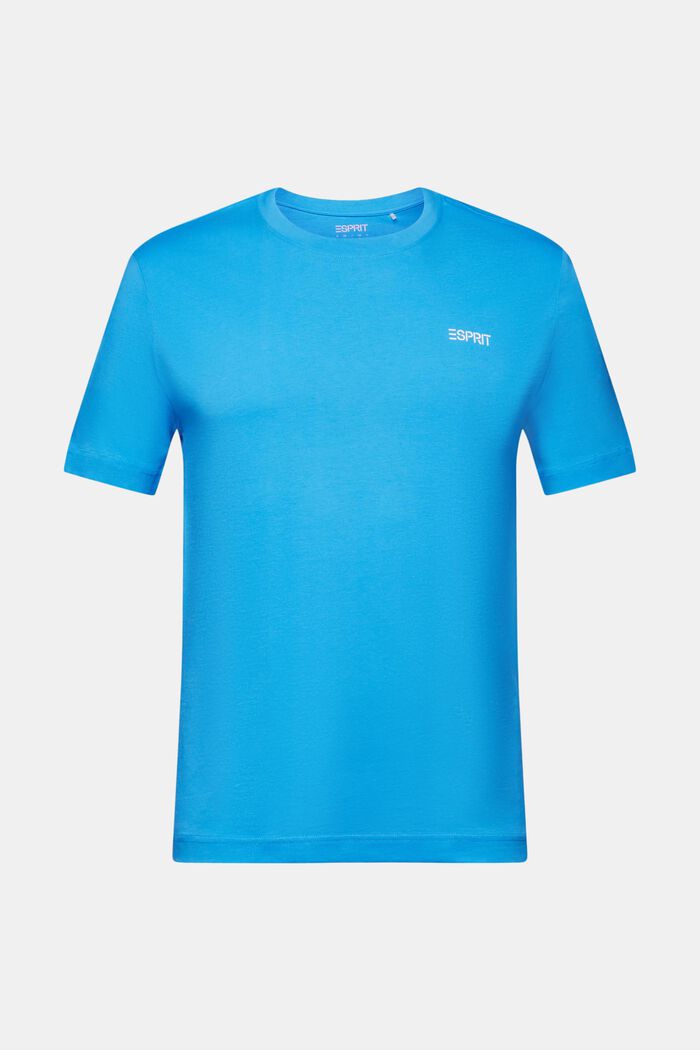 T-shirt i bomuldsjersey med logo, BLUE, detail image number 6