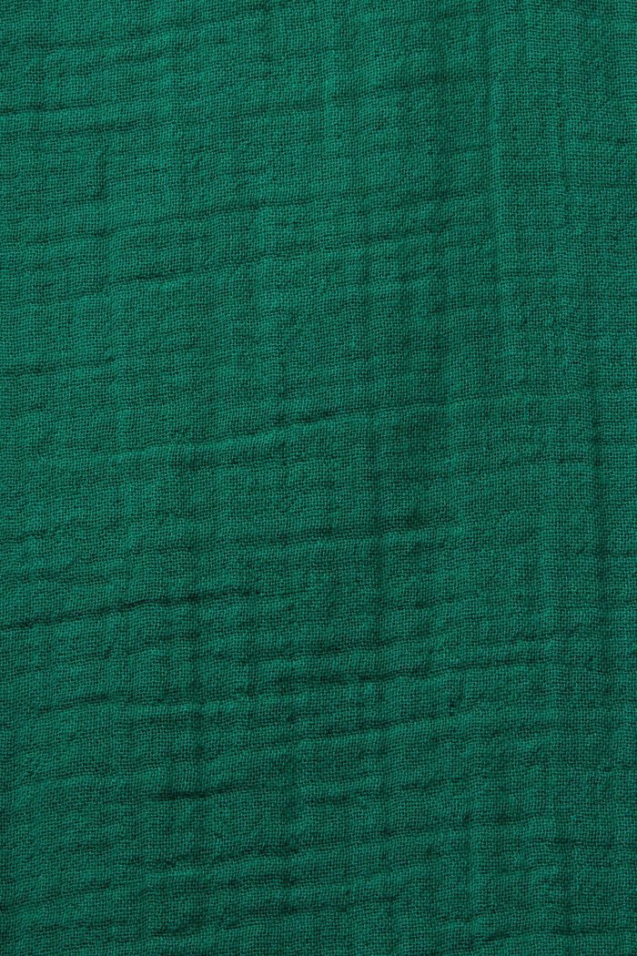 Bluse i bomuldsgaze med flæsekant, DARK GREEN, detail image number 4